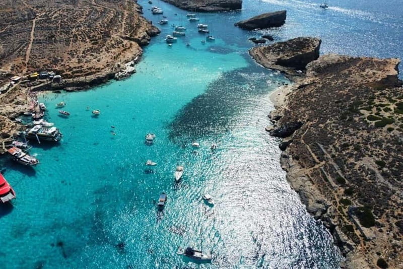 Mellieha: 1:00pm Speedboat round Comino Caves 2h Blue Lagoon - Crystal Lagoon and the return to Marfa Bay