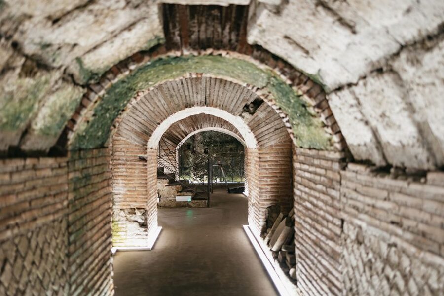 Naples: Naples Underground Entry Ticket and Guided Tour - Roman Theater remains beneath modern homes