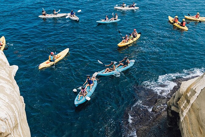 Original La Jolla Sea Cave Kayak Tour for Two - Launching through the surf