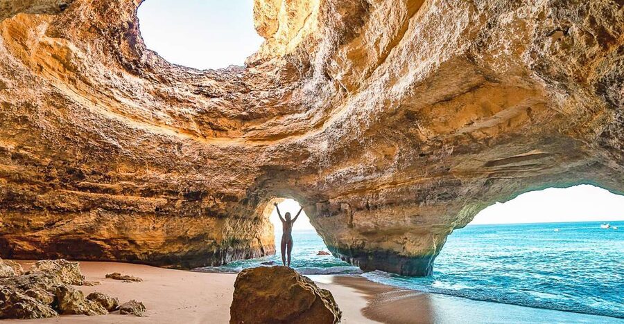 Portimão: Carvalho & Marinha Beach, Benagil Cave Boat Tour - Benagil Cave: spectacular, but not a beach visit