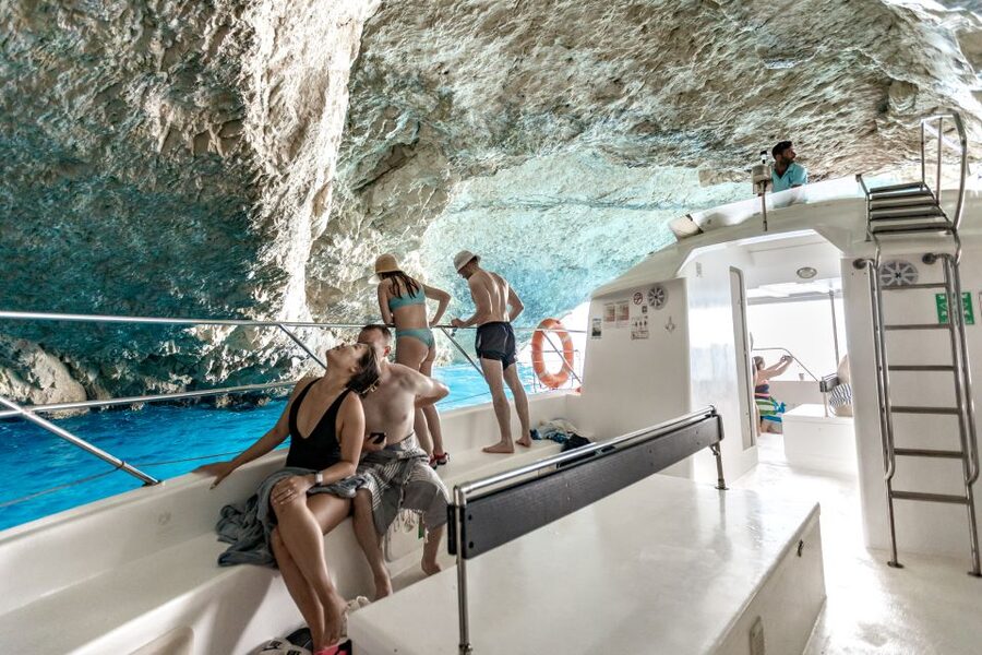 Porto Vromi: Shipwreck, Caves, & White Beach Swimming Cruise - Three swim stops in water that earns the trip