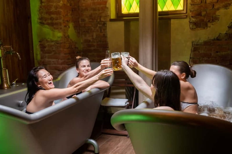 Prague: Beer and Wine Spa Bath with Salt Cave Experience - The bath itself: warm, private, and a little theatrical