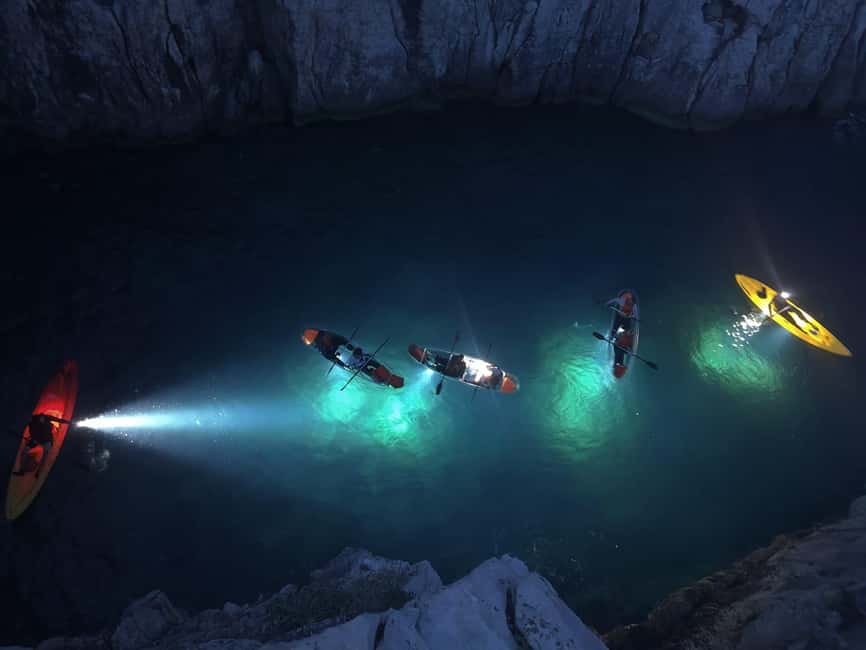 Pula: Cave Sunset/Night Tour in Transparent Kayak - The cave stop and what to expect