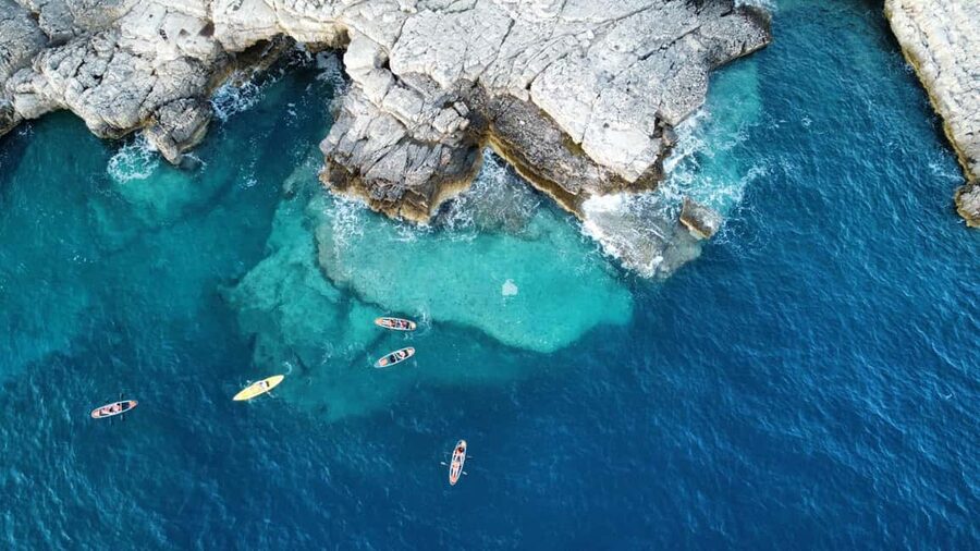 Pula: Cave Sunset/Night Tour in Transparent Kayak - Turning on the LEDs after sunset
