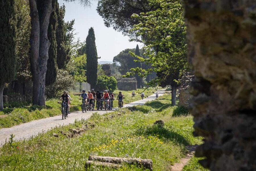 Rome: Appian Way & Aqueducts E-Bike Tour (Catacombs & Food) - Riding the ancient Appian Way