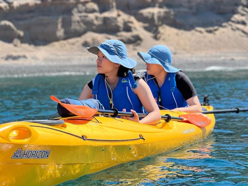 Santorini: Sea Caves Kayak Trip with Snorkeling and Picnic - Who should book, and who should skip it