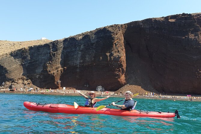 Santorini Sea Kayak - South Discovery, Small Group incl. Sea Caves and picnic - White Beach, Kambia Beach, and time for a swim
