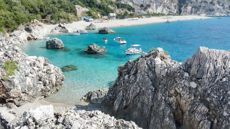 Sarandë: Boat Tour at Kroreza & Hidden Caves with Snorkeling - Leaving Sarandë for the open water