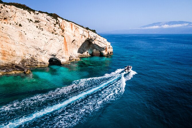 Shipwreck and Blue Caves - Private Speedboat Tour (up to 6 pax) - Seeing Navagio Beach from the water