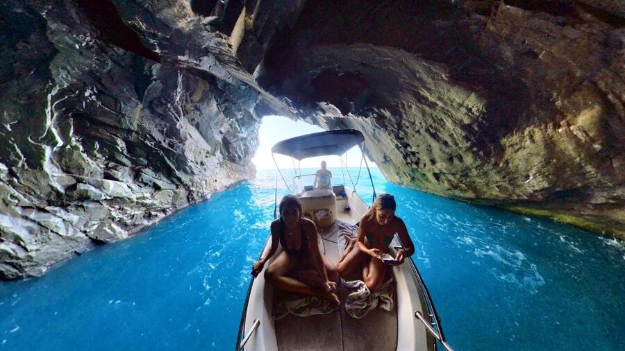 Skiathos: Private Lalaria Beach and Caves Speedboat Tour - The unnamed stop and Kastro Beach