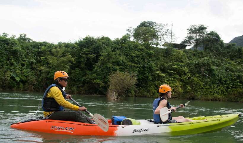 Vang Vieng: Kayaking & Cave Tubing with Zip Line/Blue Lagoon - From Vang Vieng to the Khmu village launch point