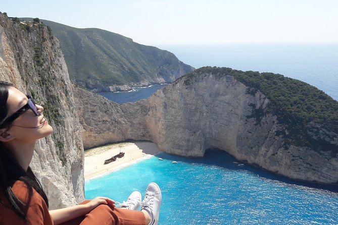 Zakynthos : One day small group tour to Navagio beach Blue Caves & top view - Navagio Beach from the sea and the cliffs