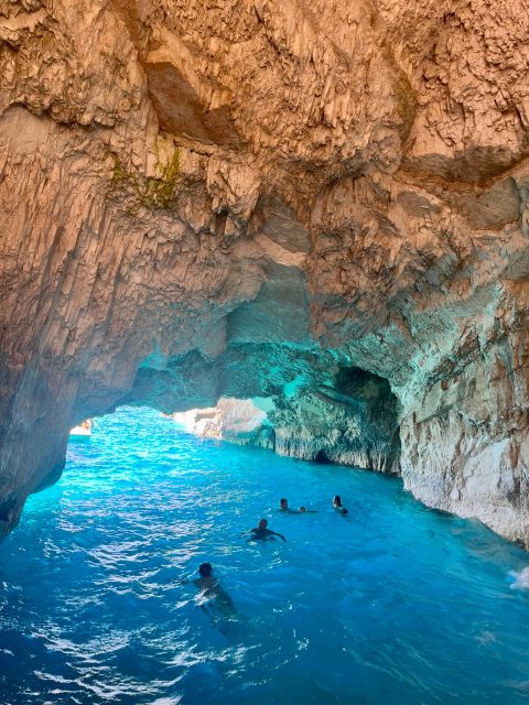 Zakynthos: Shipwreck Beach with Blue Caves Land & Sea Tour - White Beach is the most useful swimming stop